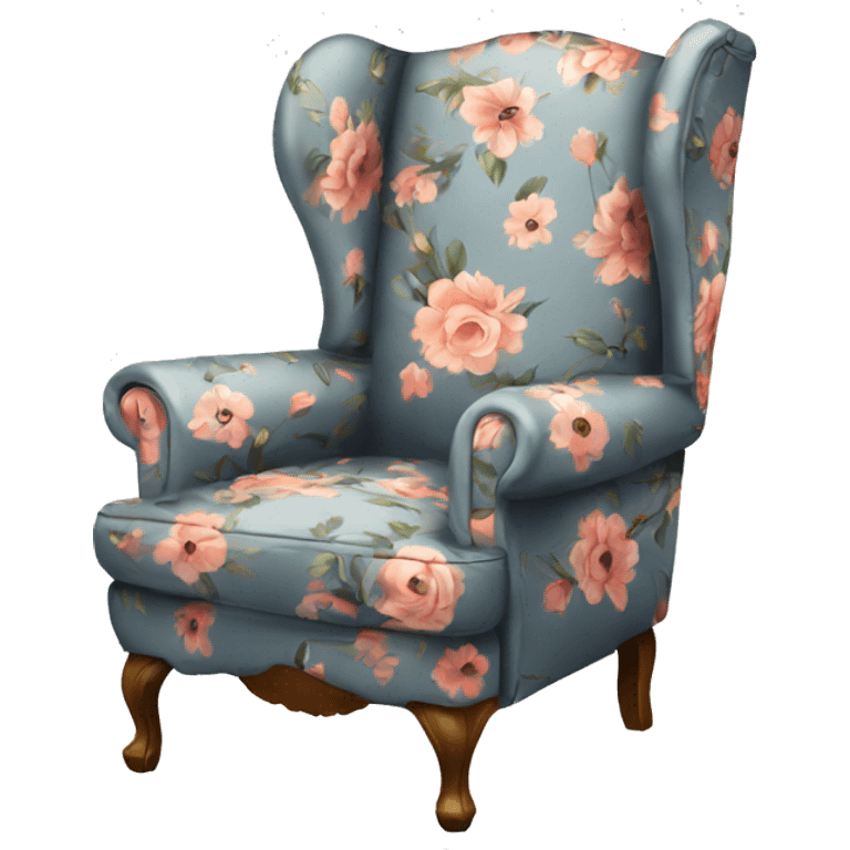 Floral printed wingback chair  emoji