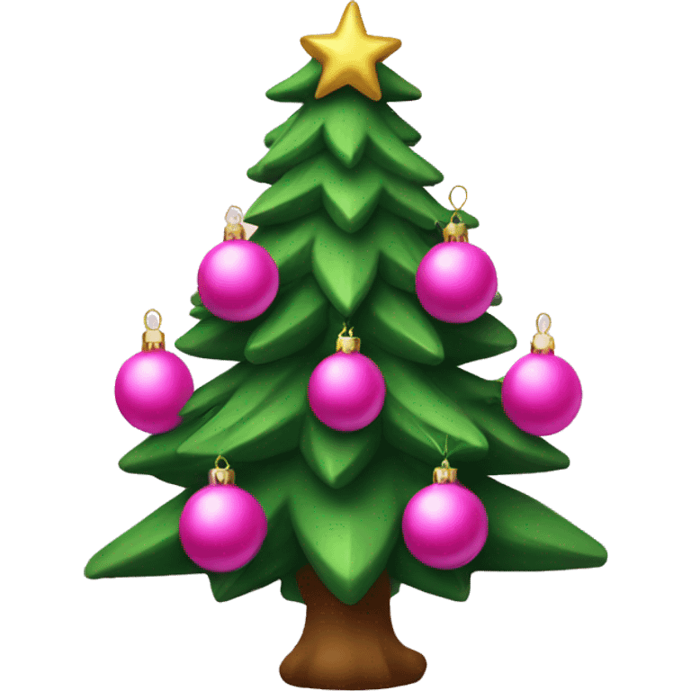 Christmas tree with pink ornaments  emoji