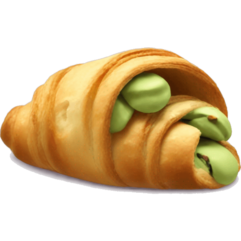 eating pistachio croissant emoji