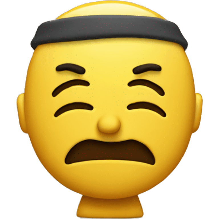 Yellow face head emoji patiently waiting with hands folded emoji