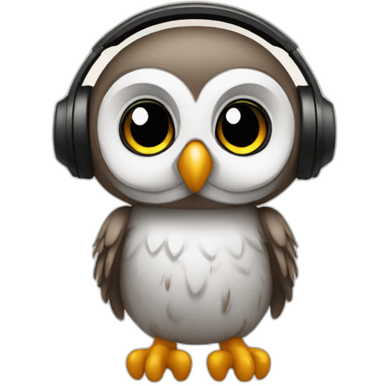 baby owl-with-headset emoji