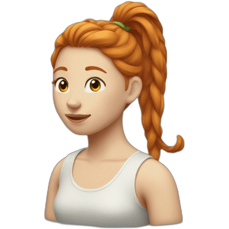 Ginger girl ponytail emoji