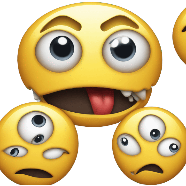 Youareanidiot computer virus face getting progressively bigger emoji