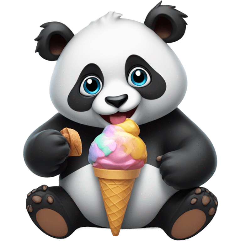 Panda eating ice cream emoji