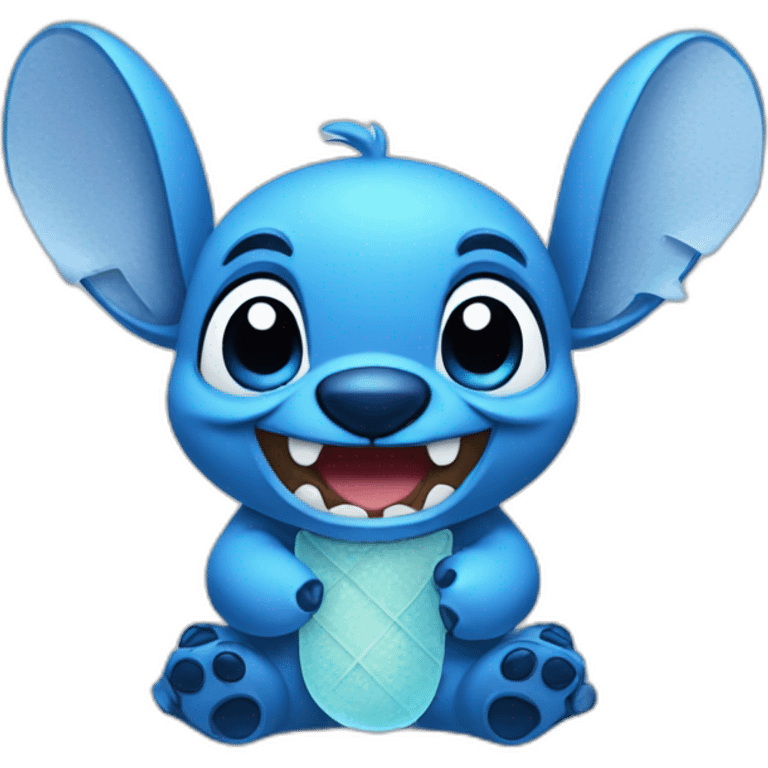 Stitch with glaces emoji