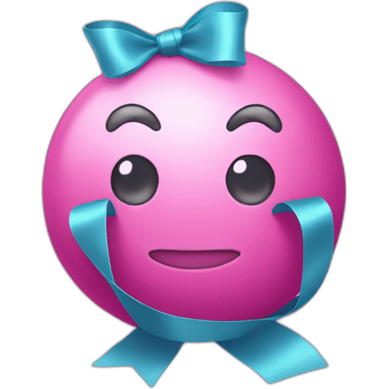 pink ball character with big ribbon emoji