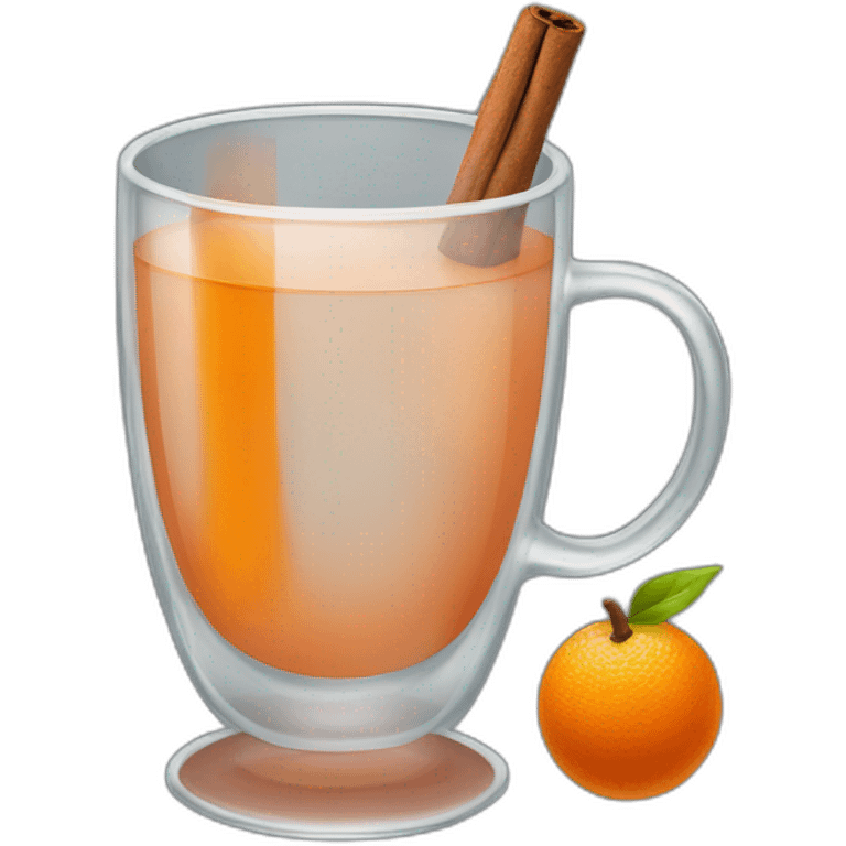 teaglass with orange and cinnamon emoji