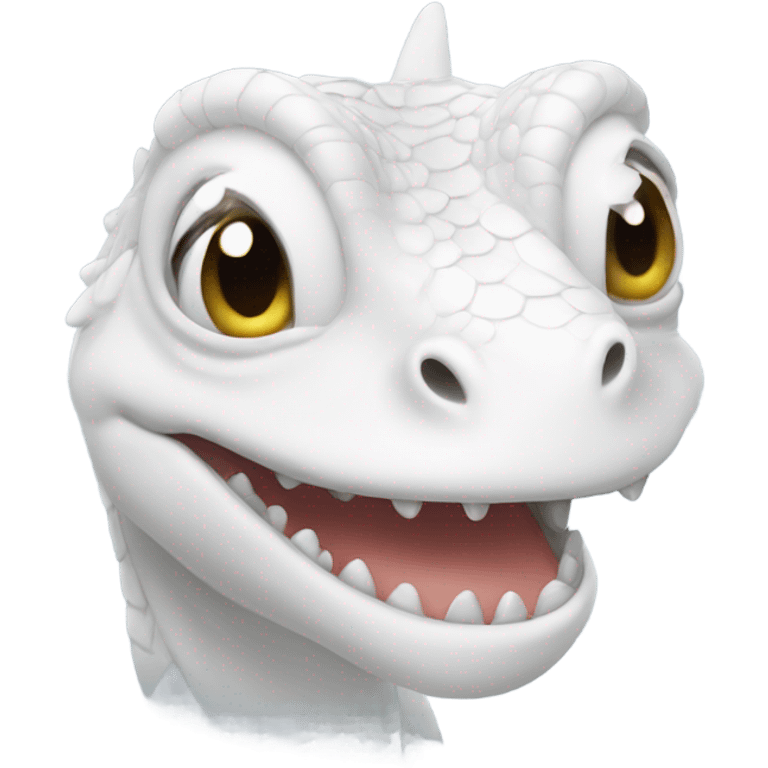 White lizard smiles emoji