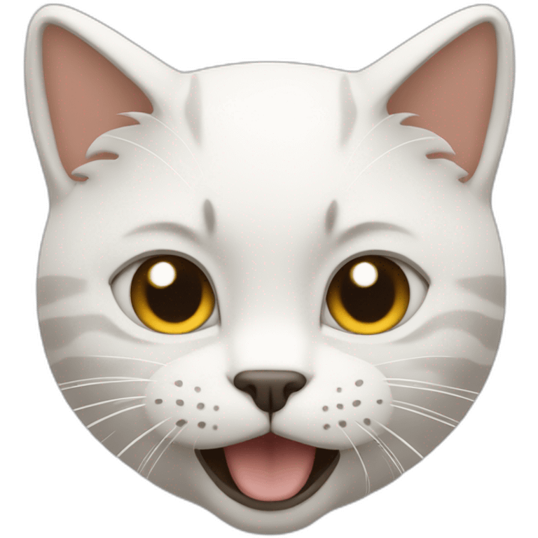 Gato blanco llorando emoji