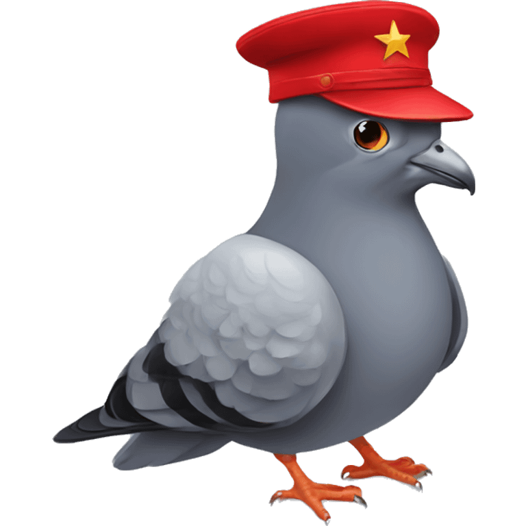 pigeon with communist hat emoji