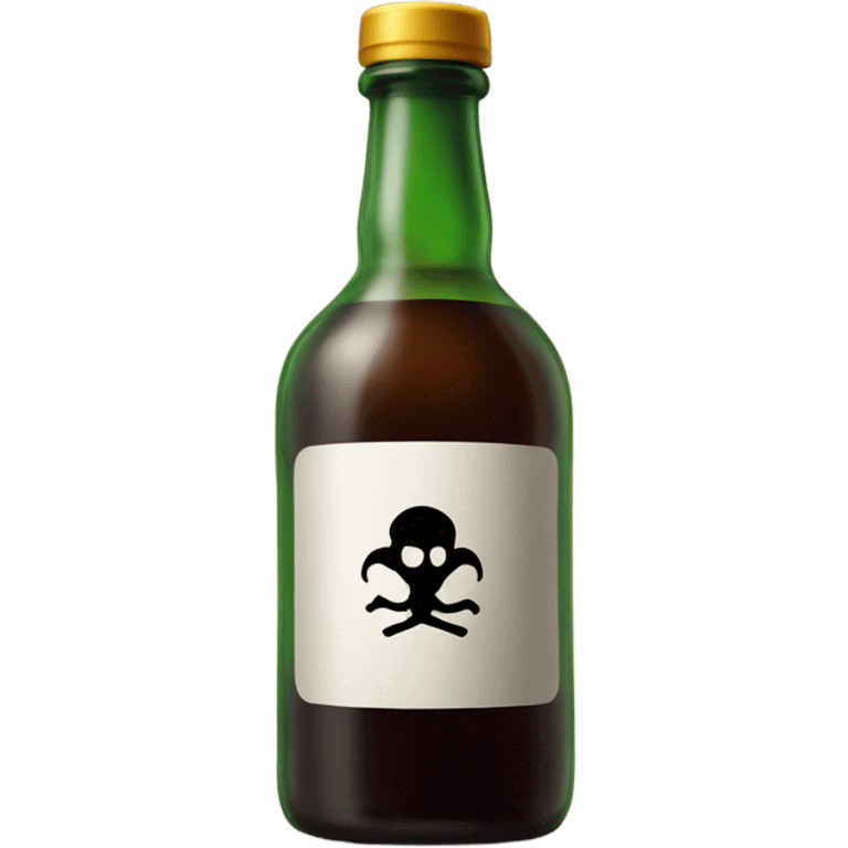 A bottle of alcohol with the poison symbol on it emoji