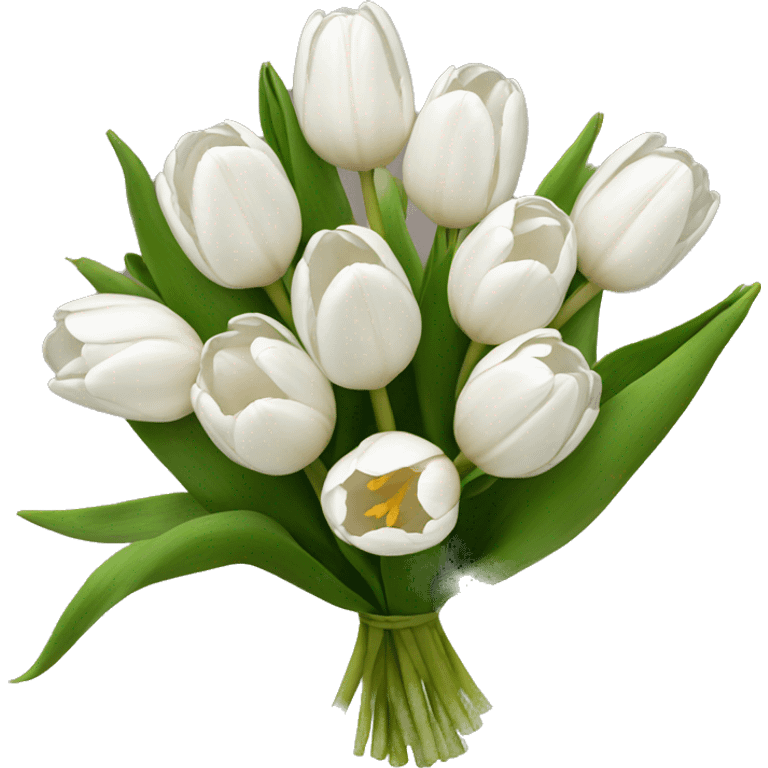 white tulip bouquet  emoji