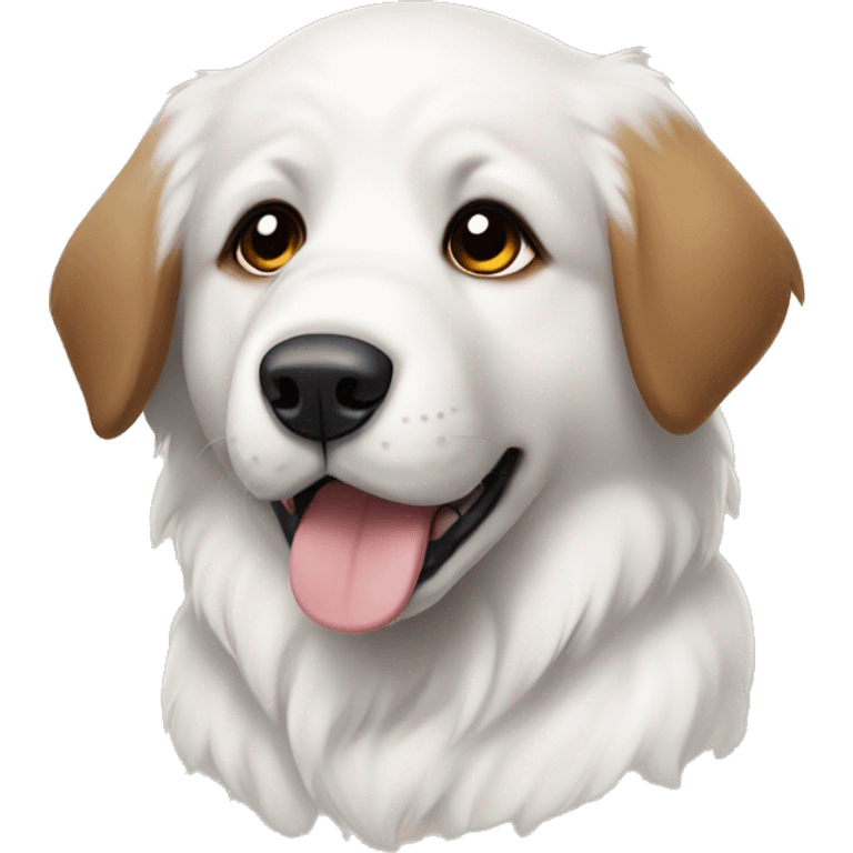 Puppy Great Pyrenees with Brown Ears and brown around eyes emoji