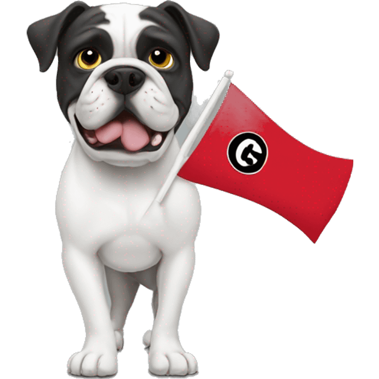 person holding a Georgia Bulldog flag emoji