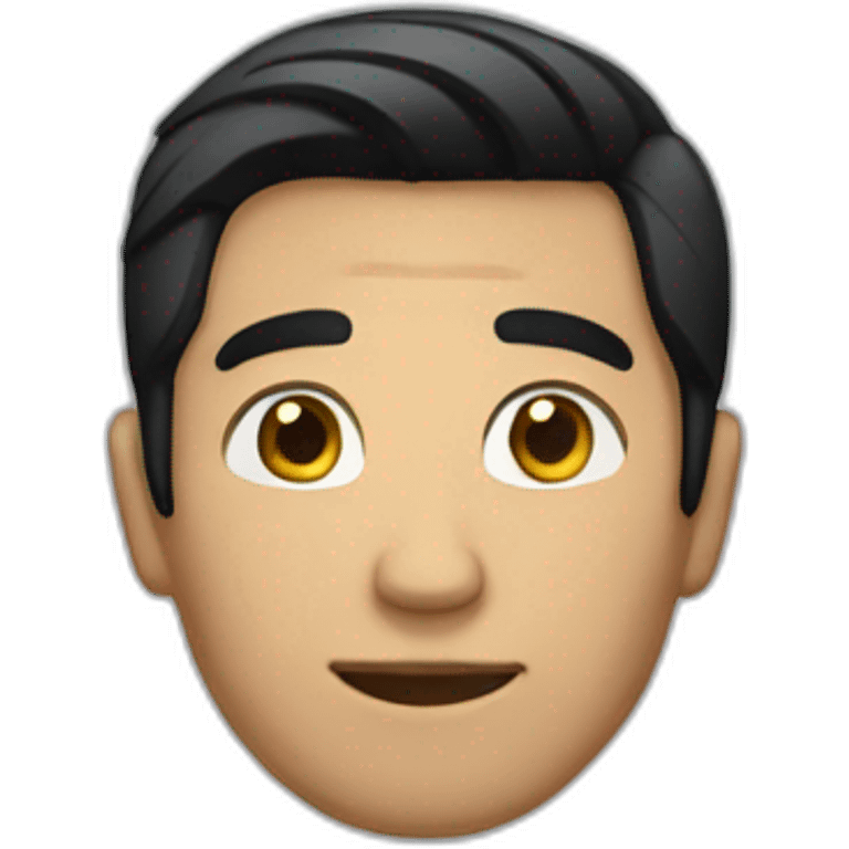 A man wearing fresh clothes and black hair emoji