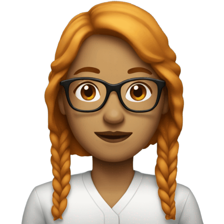 woman with ginger mullet and glasses emoji