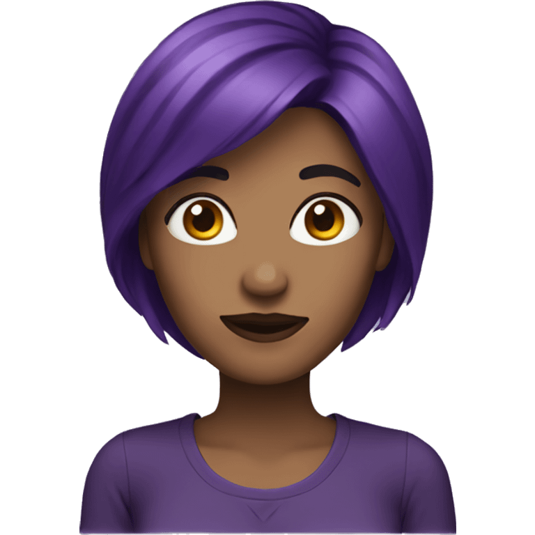 woman with dark purple hair emoji