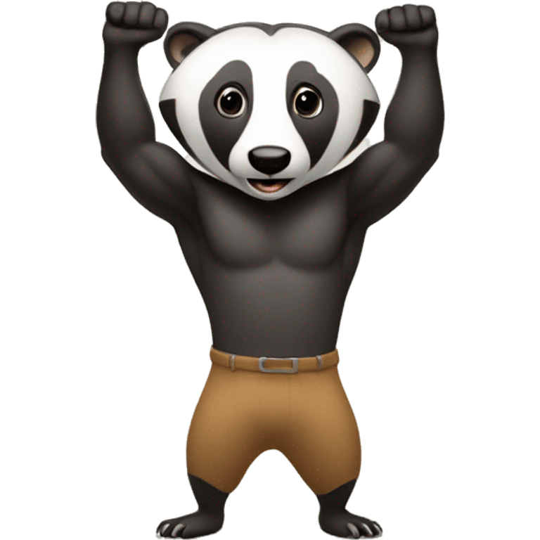 badger lifting weight up high emoji