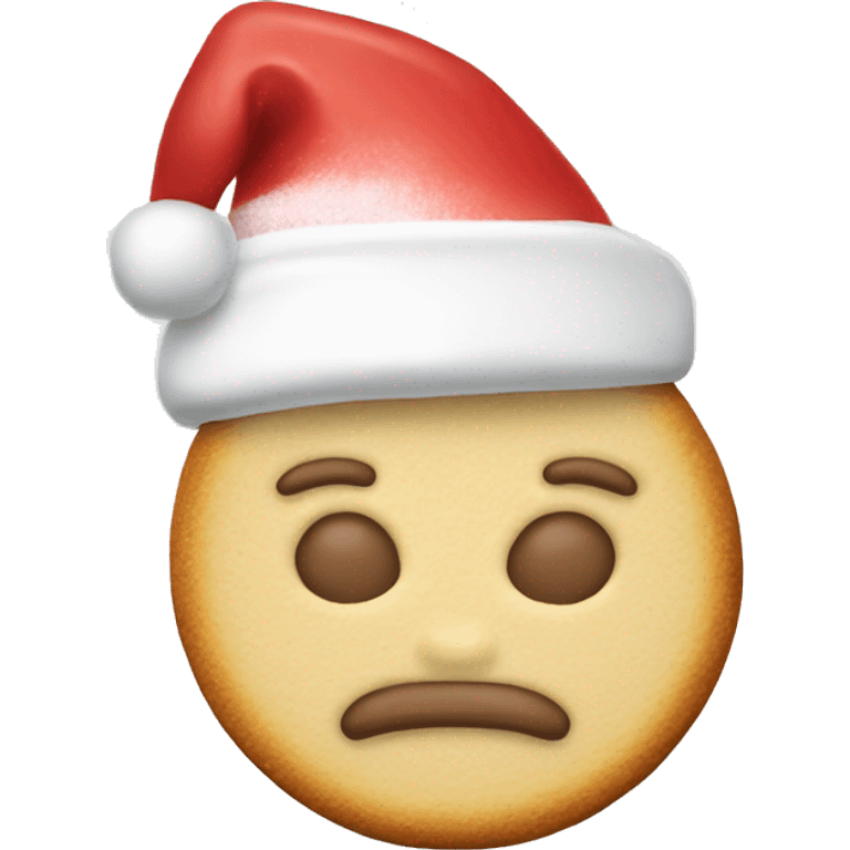 Sugar cookie Santa hat emoji