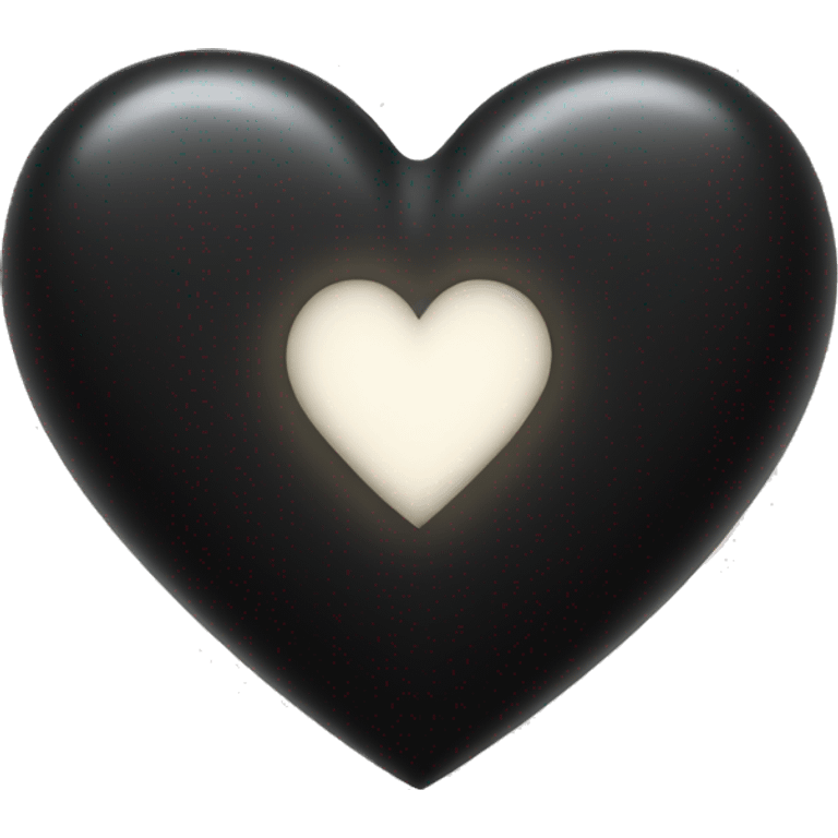 black heart glowing white around outside emoji