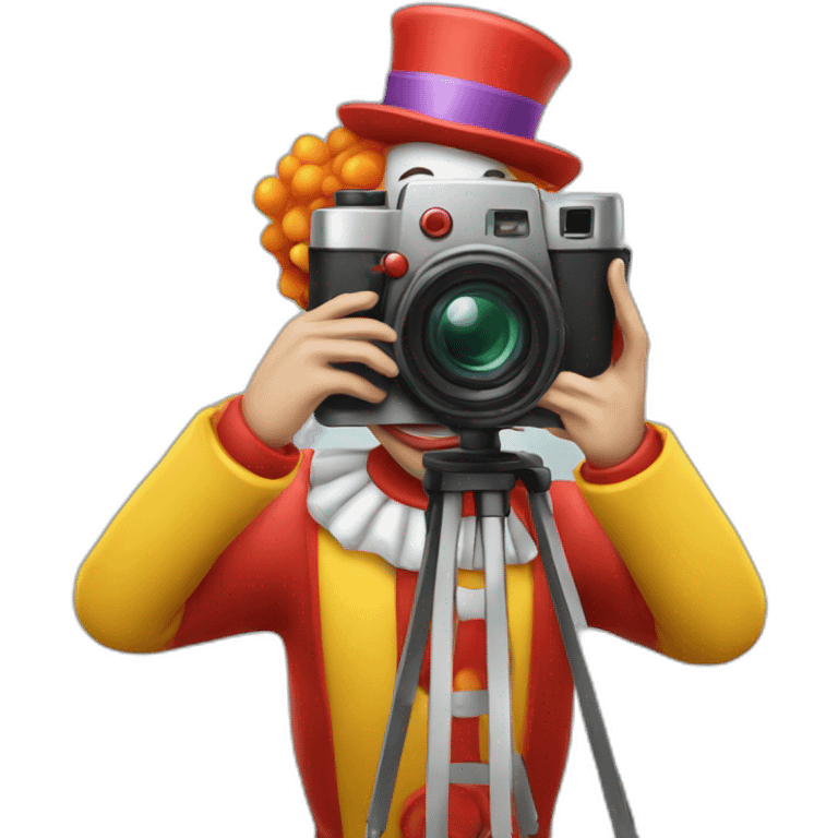 Clown with a camera emoji