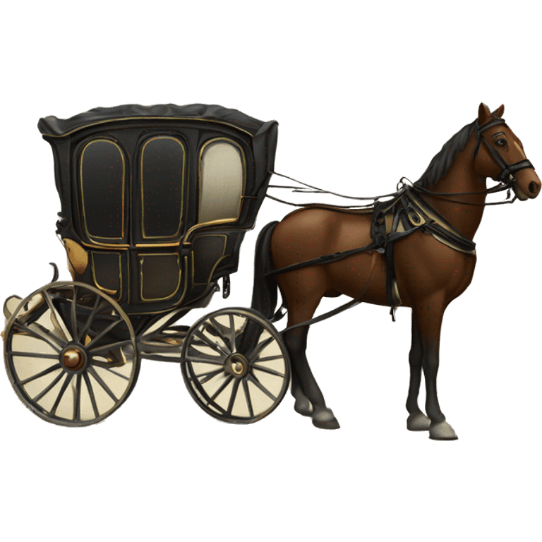 a man sits in a horse-drawn carriage from Russia in the 19th century emoji