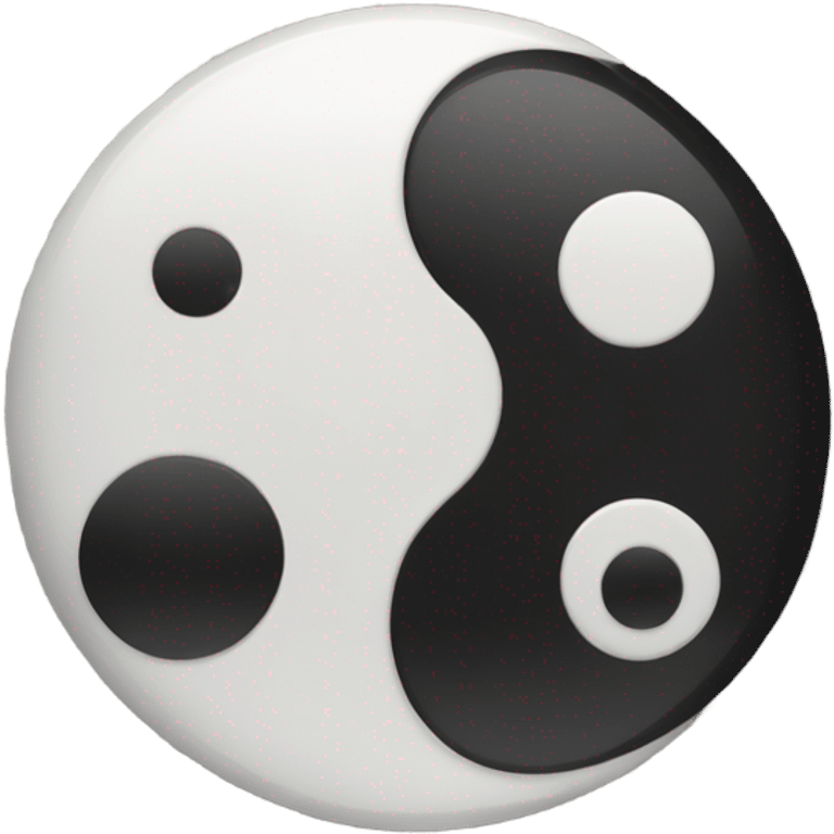 Ying Yang one half black with a white dot and other part white with a black dot emoji