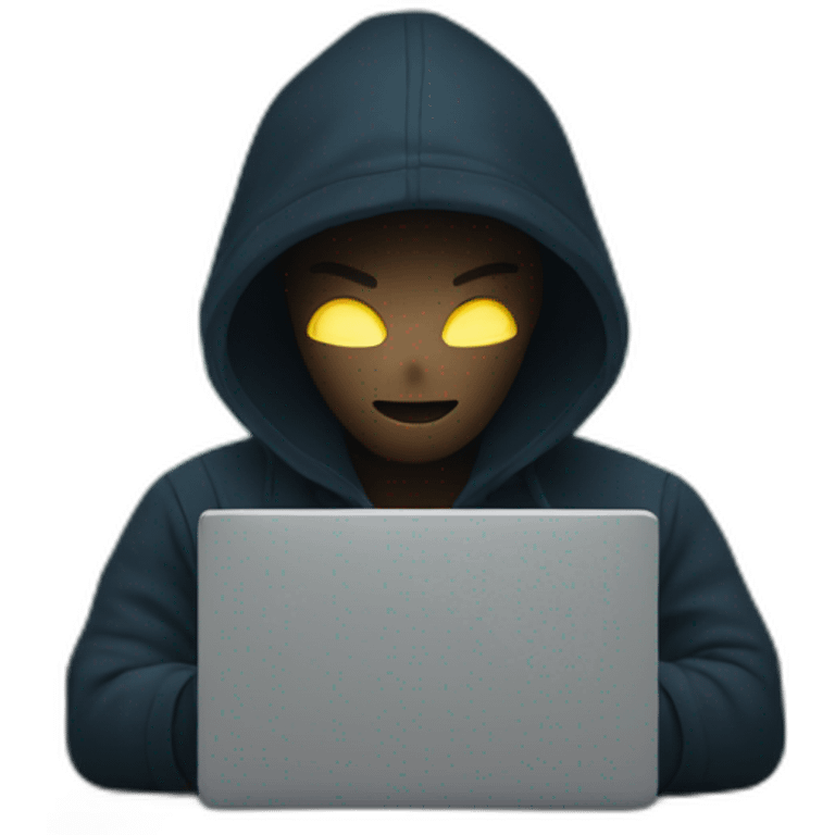 Hacker on computer at night emoji