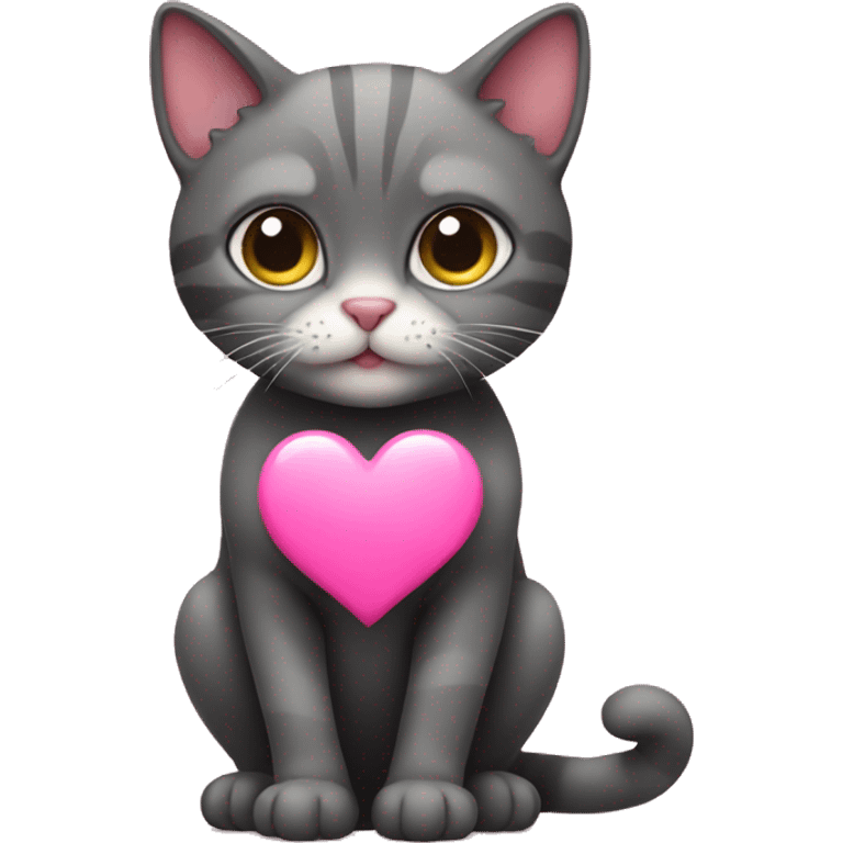 Cat with pink heart  emoji