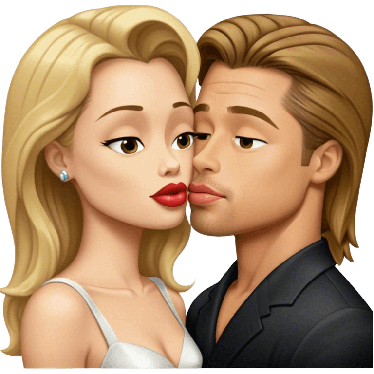 brad pitt kissing angelina emoji