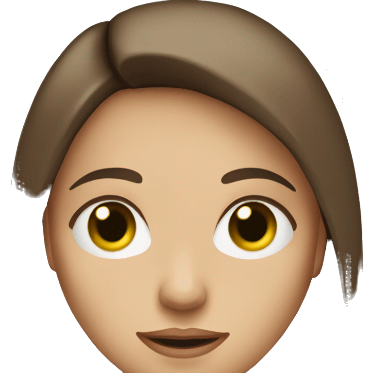 woman with green eyes and straight brown hair past shoulder emoji