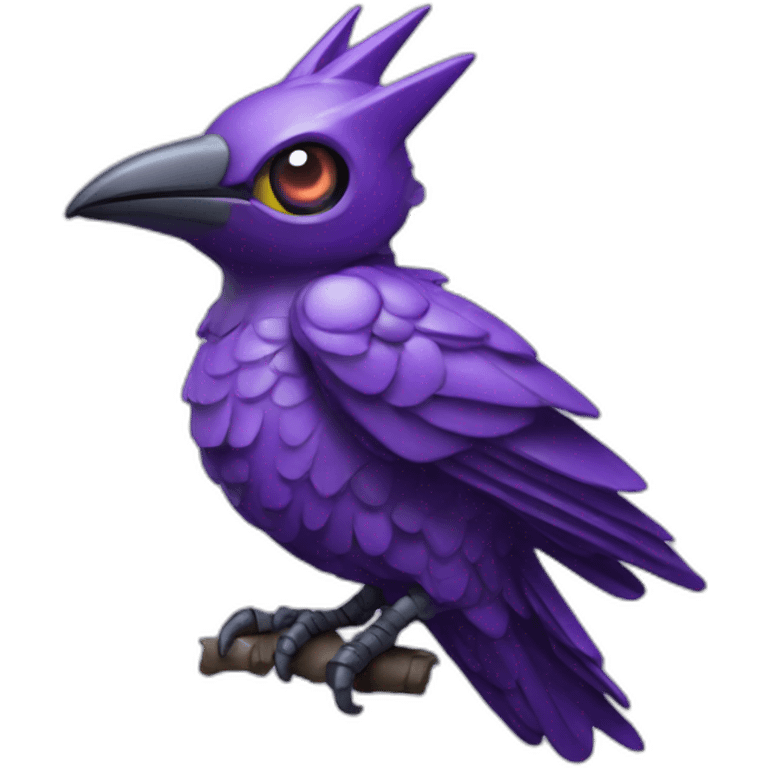 purple robotic woodpecker gargoyle emoji