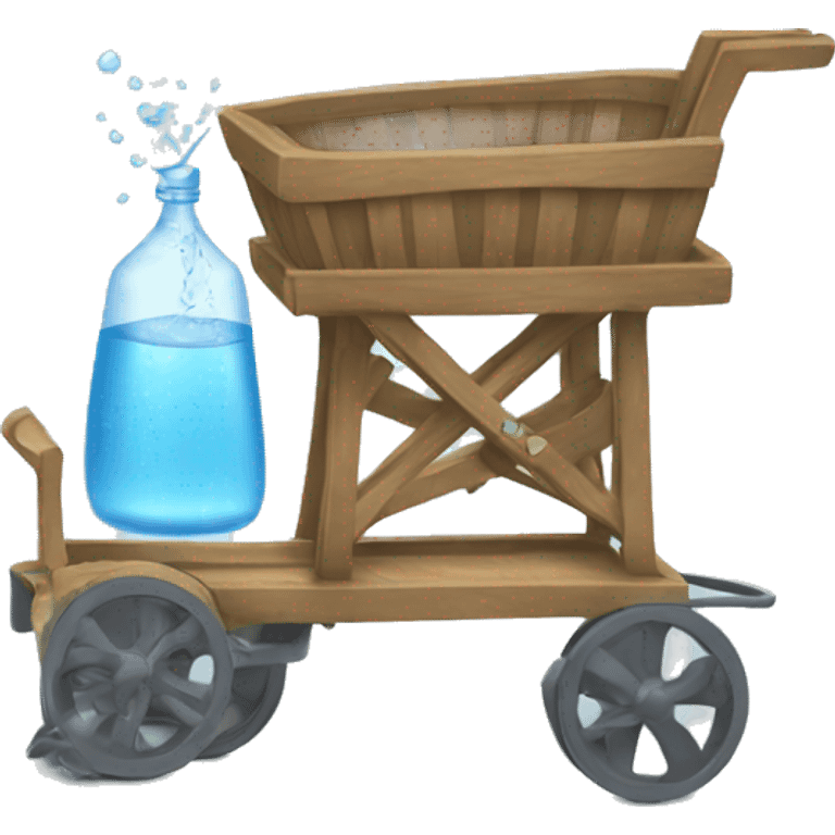 POURING WATER ON CART emoji