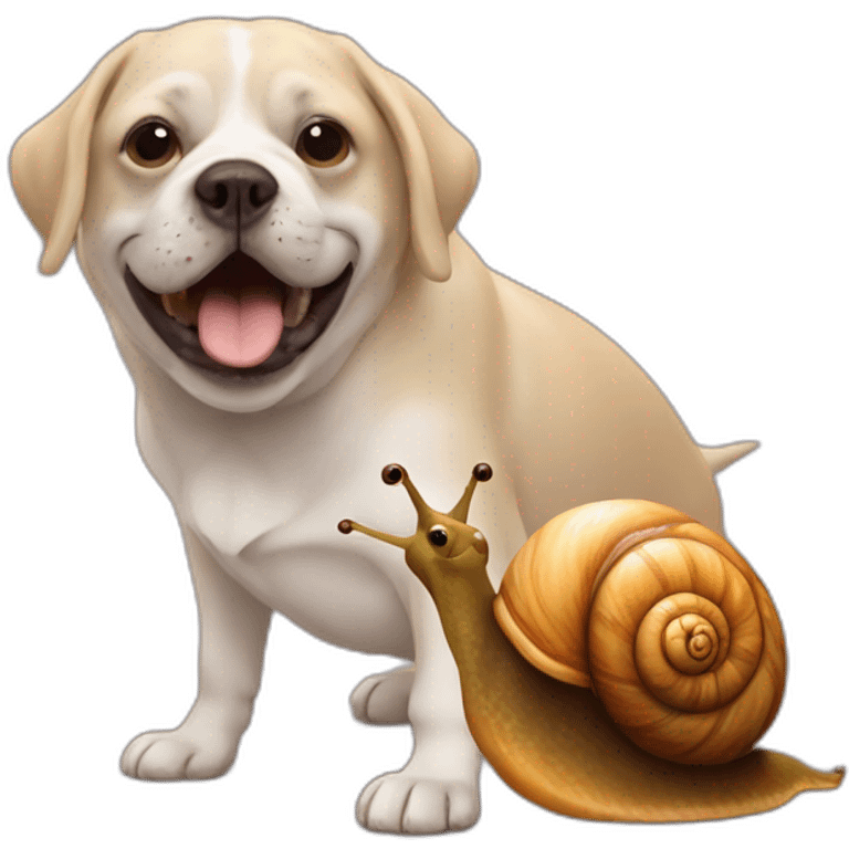 Snail bitting a dog emoji