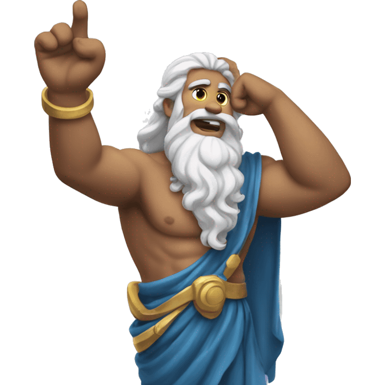 Zeus, making a "call me" phrase with his hand emoji