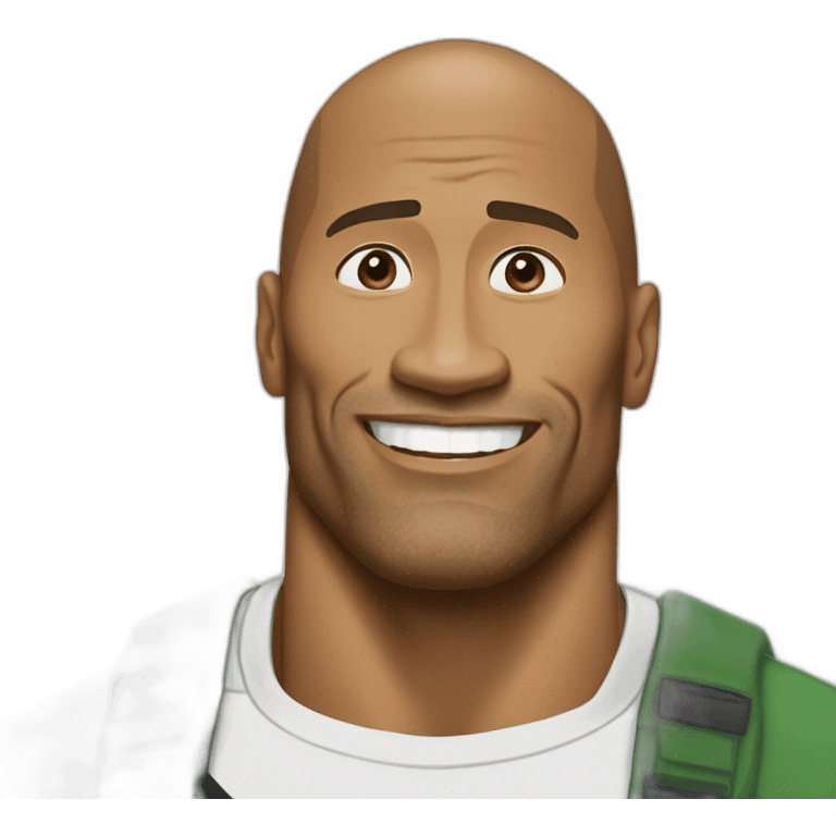 dwayne johnson only green and white emoji