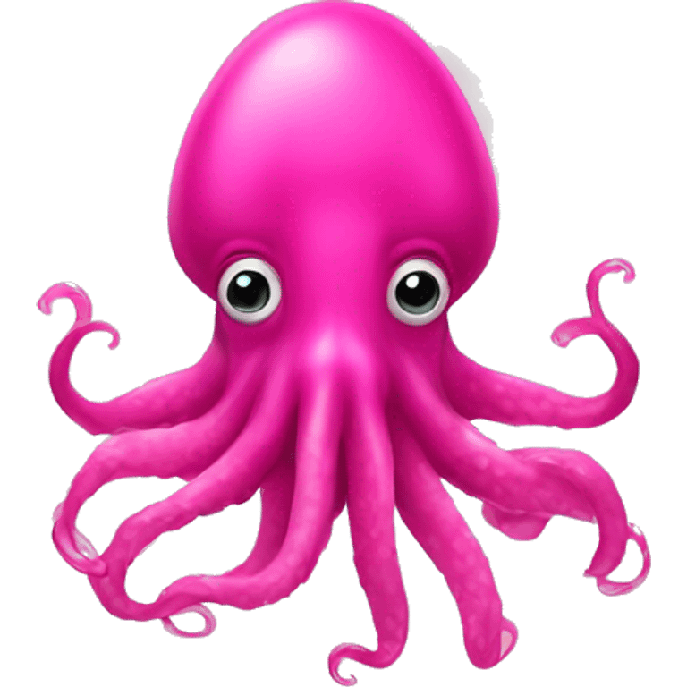 Hot pink squid with hot face with toung out emoji