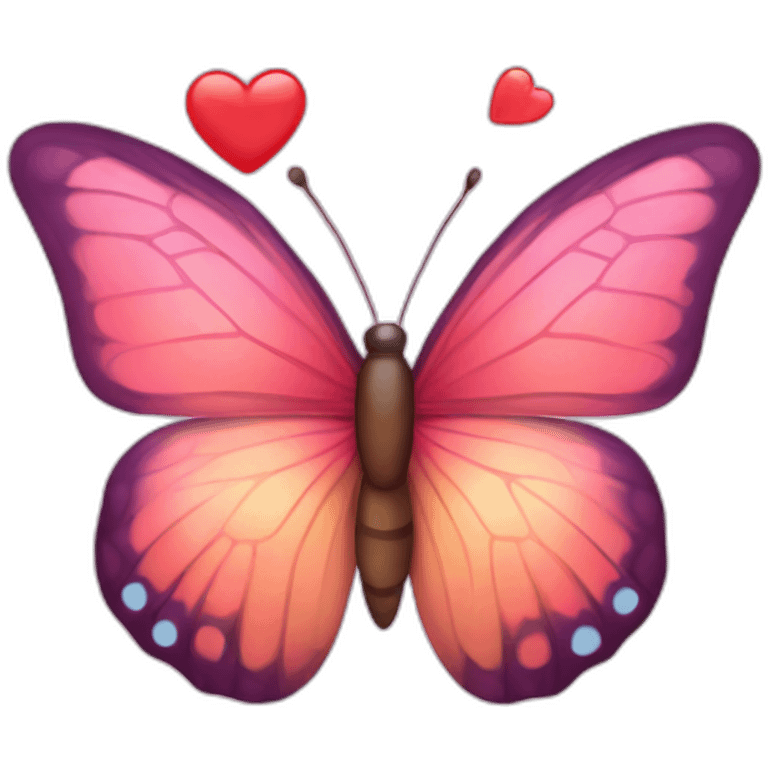 butterfly with hearts emoji