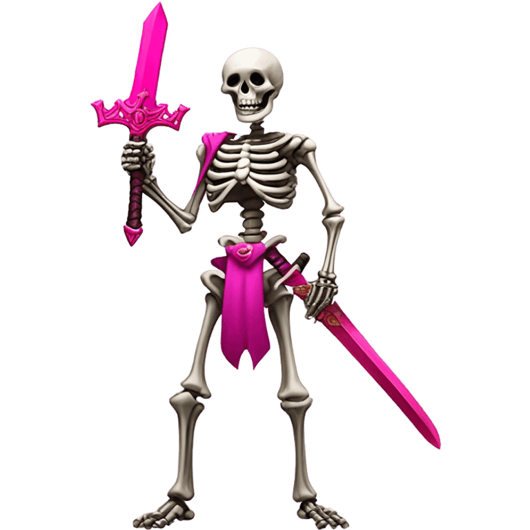 Skeleton holding a pink powerful sword  emoji