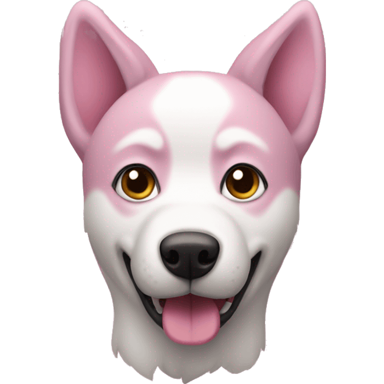 Pink Dog Husky  emoji