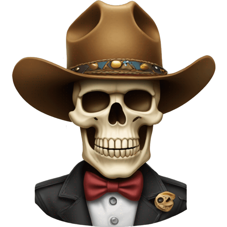 Skull in cowboy hat smoking cigar emoji