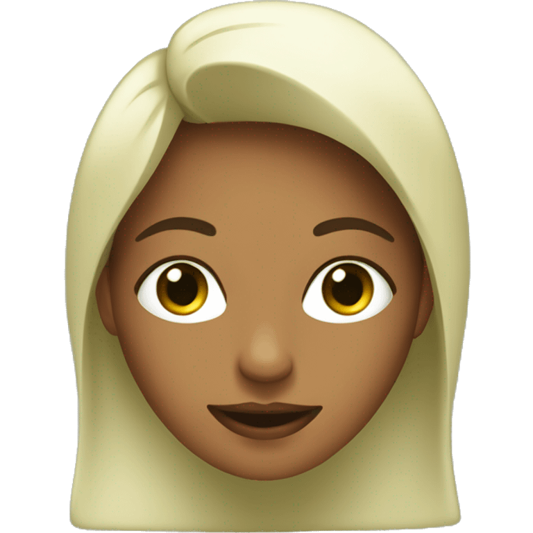 mujer con ojos verdes y pelo café  emoji