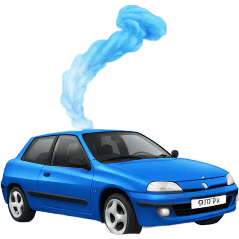 Drifting blue renault spinning emoji