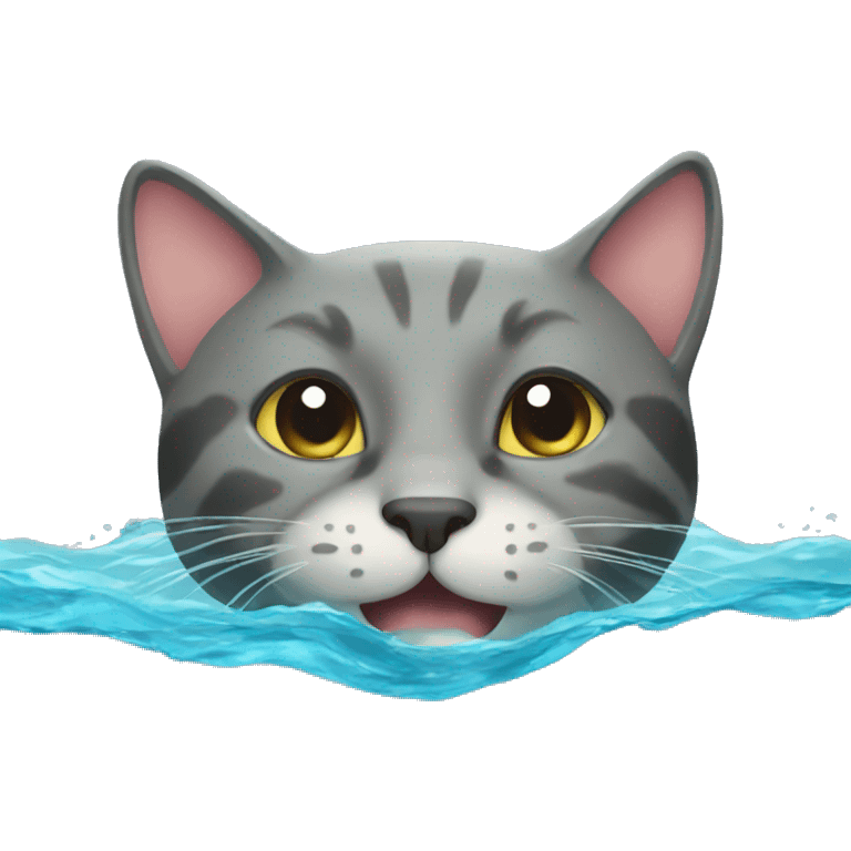 Cat swimming  emoji