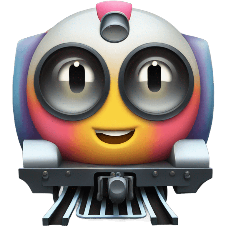 Electric Train with Kirby eye style  emoji