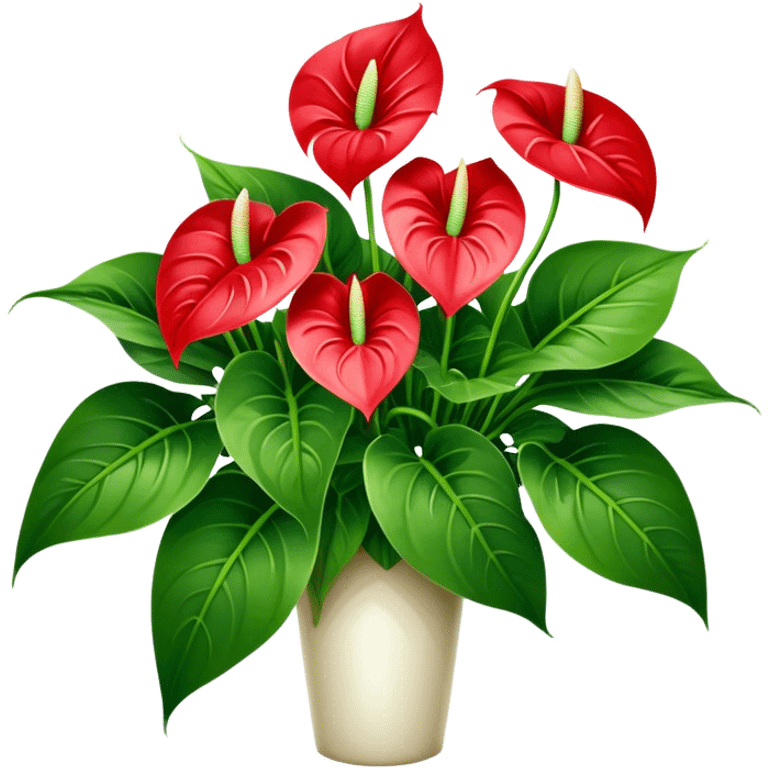 big bouquet Anthurium, luxuriant, stem, leaf emoji