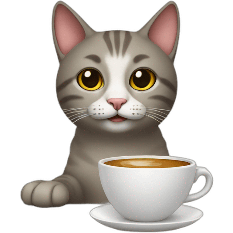 cat with coffe emoji