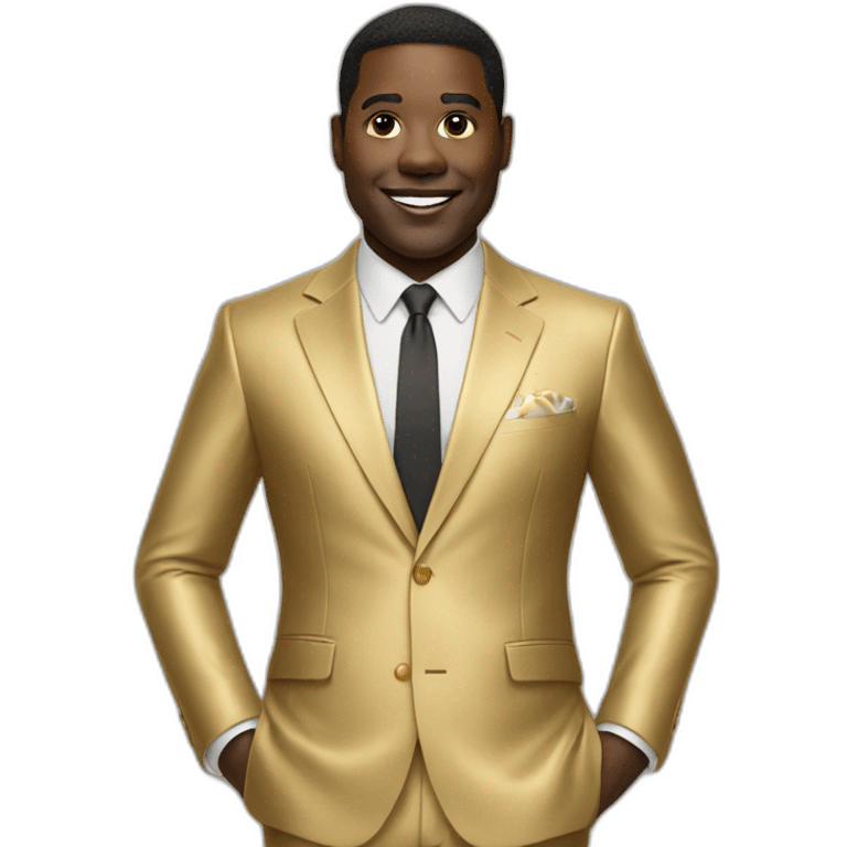 sam richardson in a gold suit emoji