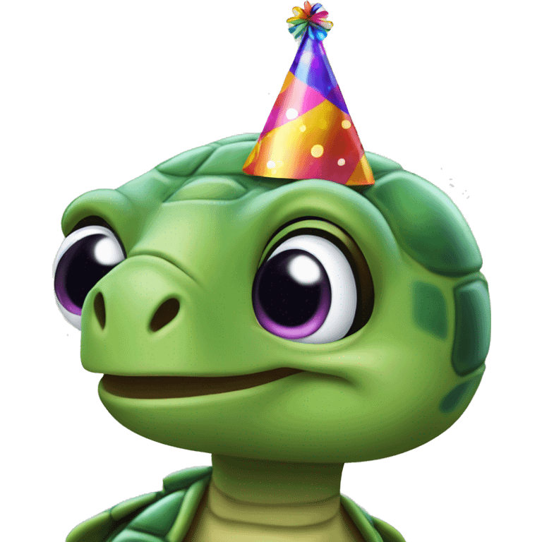 Turtle in a party hat emoji