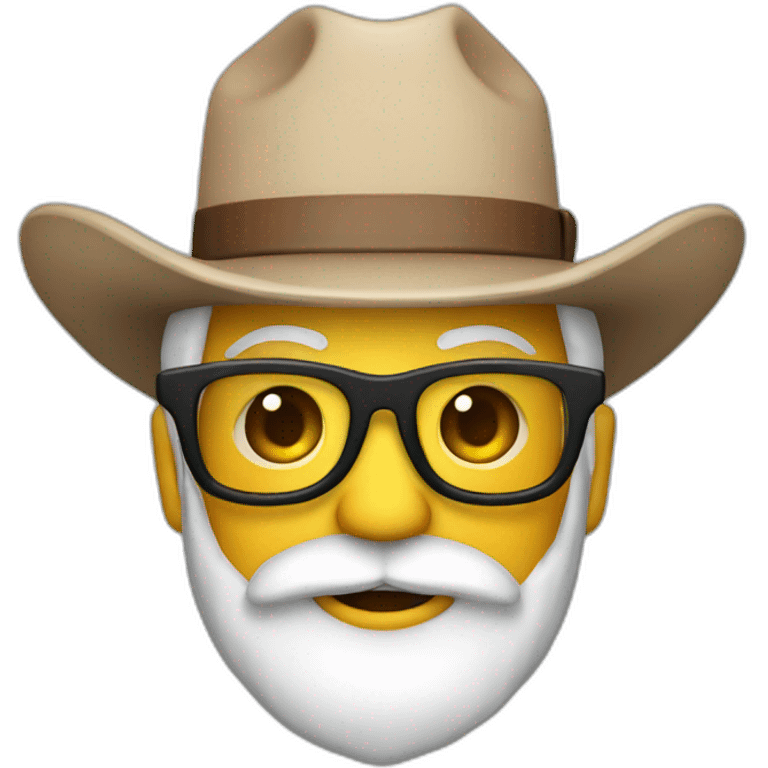 Santa with glasses and a cowboy hat emoji